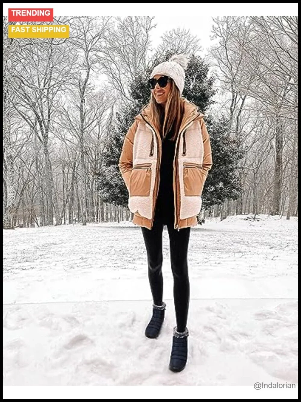 Women's Waterproof Faux Fur Lined Ankle Snow Boots Non Slip Winter Warm Commute